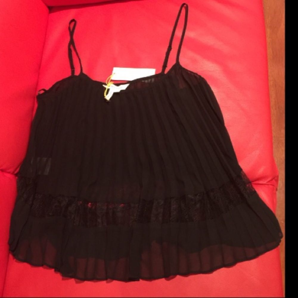 BCBG Black lace top